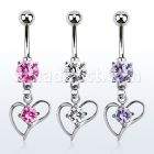mcdz391 piercing ombligo acero quirurgico corazon colgado zirconia centro venta