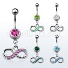 mcop617 piercing ombligo acero quirurgico bola joya bisel 8mm infinito opalos sinteticos colgado 10mm mayorista