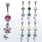 mcopfl15 piercing ombligo acero quirurgico bola joya bisel 8mm flor opalo 10mm mayorista