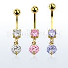 mdgz519 piercing ombligo acero 316l anodizado dorado zirconia redonda 8mm zirconia redonda 8mm venta