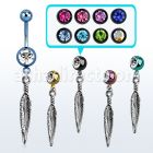 mdk583 piercing ombligo acero quirurgico pvd bola lisa 5mm bola 8mm joya pluma 10mm venta