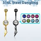 mdklit piercing ombligo acero quirurgico pvd bola lisa 5mm bola joya 8mm colgante acero liso rayo al por mayor