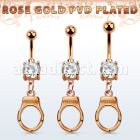 mdrz765c piercing ombligo acero 316l anodizado oro rosa zirconia redonda 8mm colgante esposas grabado freedom oro rosa venta