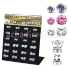 mg112 display 24 pares piercings oreja acero 316l magneticos zirconia color redonda bandeja magnetica 4mm 6mm distribuidor