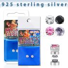 mgcz3m par piercings oreja magneticos plata zirconia color redonda 3mm al por mayor