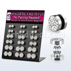 mgmpr17 display 36 plugs falsos acero magneticos multi cristal ferido acero liso venta