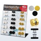 mgmpr8 display 18 plugs falsos magneticos acero brillo espejo acero anodizado negro dorado anillo goma distribuidor mayorista