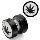 mpls1 plug falso magnetico acero 316l anodizado negro logo marihuana grabado laser 8mm mayorista