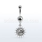 msd726 piercing ombligo acero quirurgico bolas acero liso 5 8mm sol colgado mayorista