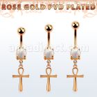 msd769 al por mayor piercing ombligo acero quirurgico bola acero 5 & 8mm liso colgante cruz ankh plata distribuidor mayorista