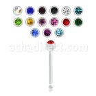 nba3 piercing nariz hueso acrilico transparente bola 2mm cristal redondo distribuidor mayorista