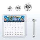 nbbxmc caja display piercing nariz hueso plata esterlina 925 0 6mm cristal claro redondo distribuidor mayorista