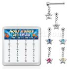 nbds16 caja display 16 piercing nariz hueso plata esterlina 925 0 6mm bola estrella cristal distribuidor mayorista