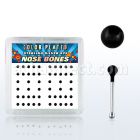 nbkbbx2 caja display piercing nariz hueso plata esterlina 925 0 6mm bola negro 2mm venta