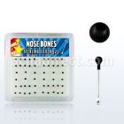 nbkbbx caja display piercing nariz hueso plata esterlina 925 0 6mm bola negro 1 5mm al por mayor