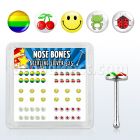 nblgx5 caja display piercing nariz hueso plata esterlina 925 0 6mm logos variados estilos distribuidor mayorista