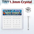 nbp6cx caja display piercing nariz hueso plata esterlina 925 0 6mm cristal claro 1 25mm distribuidor