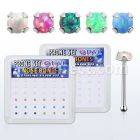 nbpo15 caja 36 piercing nariz hueso plata 925 0 6mm opalos sinteticos redondos 1 5mm al por mayor