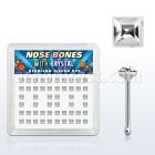 nbsqbxc caja display piercing nariz hueso plata esterlina 925 0 6mm cristal claro cuadrado 2mm distribuidor