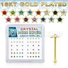 nbstxmg 18k gold plated silver nose bones color star