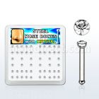 nbsxc caja piercings nariz hueso acero 316l 1mm cristal redondo 2mm mayorista