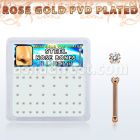 nbttz1xc caja unidades piercing nariz hueso acero chapado pvd oro rosa cz redonda color claro