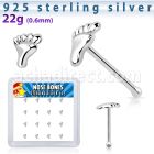 nbvft16 caja display 16 piercing nariz hueso plata esterlina 925 0 6mm pie plata lisa distribuidor