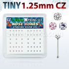 nbzbm12 caja display piercing nariz hueso plata esterlina 925 0 6mm zirconia 1 25mm distribuidor mayorista