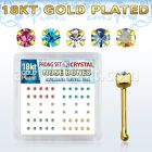 npbgm caja display piercing nariz hueso plata esterlina 925 oro 18 kts 0 6mm cristal redondos 1 8mm venta