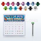 npbm caja display piercing nariz hueso plata esterlina 925 0 6mm cristal redondos 1 5mm distribuidor mayorista