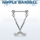 npdl38 barbell pezon acero quirurgico bolas 5mm conectadas traves colgante bigote feliz al por mayor