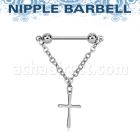 npdl42 barbell pezon acero quirurgico bolas 5mm conectadas traves colgante cruz acero al por mayor