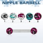 npfr5c barbell pezon acero quirurgico bolas multi cristal ferido 5mm rayas cebra mayorista