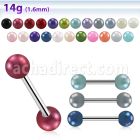nppr5 316l steel barbell pearl balls 5mm