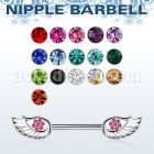 npsh25 barbell pezon acero quirurgico alas cristal unico alas hechas 925 laton plata mayorista