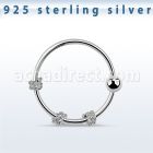 nr27 aro nariz plata esterlina alambre espiral triple bola fija 2mm 10mm distribuidor