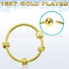 nr27rg aro nariz plata esterlina oro 18 kts alambre espiral triple bola fija 2mm 10mm mayorista