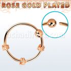 nr27rs aro nariz plata esterlina 925 oro rosa alambre espiral triple bola fija 2mm 10mm mayorista