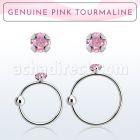 nrge3 aro nariz plata 925 0 6mm bola turmalina rosa 2mm al por mayor