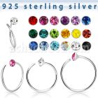 nrm14 espiral nariz plata esterlina 925 0 6mm cristal 2mm color 8mm 10mm distribuidor mayorista