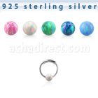 ns01o aro nariz continuo plata esterlina 0 6mm bola opalo 3mm 8mm al por mayor