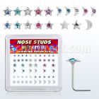 nsbxm8c distribuidor mayorista caja 52 piercing nariz l plata 925 0 6mm formas estrella luna distribuidor