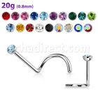 nsc piercing nariz l acero quirurgico media bola 2mm cristal redondo distribuidor