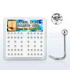 nscb25xc caja piercing nariz l acero 316l redonda 2 5mm cristal claros bisel distribuidor mayorista