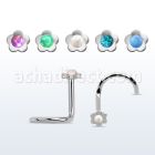 nscflop piercing nariz l acero quirurgico flor opalo redondo centro 1 5mm mayorista