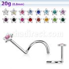 nscstc piercing nariz l acero quirurgico brillo espejo estrella cristal centro distribuidor