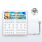 nscxc caja piercing nariz l acero 316l cristal redondo 2mm mayorista