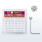 nsczbxc caja display piercing nariz l plata esterlina 925 0 6mm zirconia claras redondas 2mm distribuidor mayorista