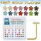 nsflbxsg 18k gold plated silver nose studs assorted color