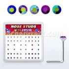 nsmabm caja display piercing nariz l plata esterlina 925 0 6mm cristal redondos recubrimiento ab 1.4mm 1 5mm 1.8mm venta